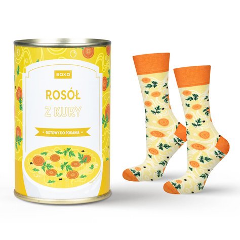 Men's Socks | Women's colorful SOXO GOOD STUFF merry canned broth + gift recipe for him | for Her Unisex