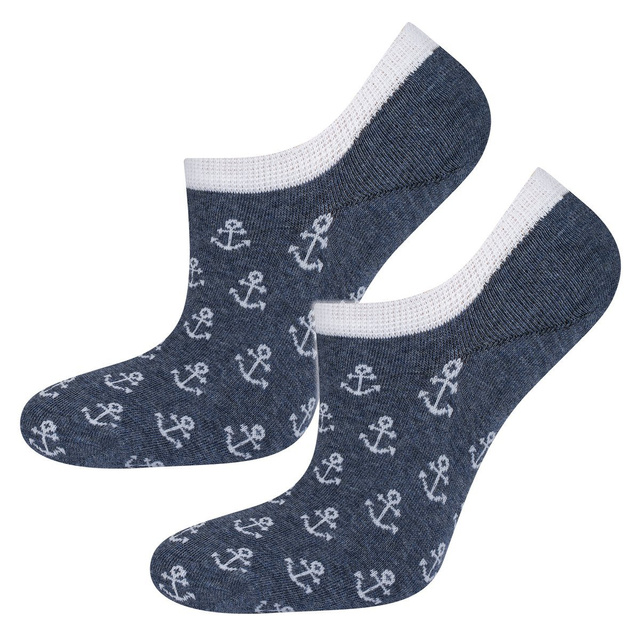 Colorful men's socks SOXO with silicone, cotton funny anchors