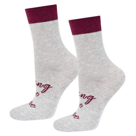 Set of 3x SOXO women's funny Red Wine socks in a gift tube 