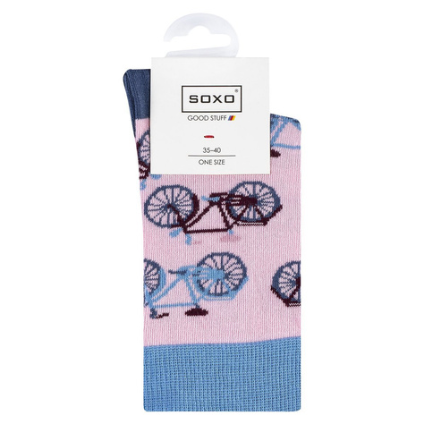 Colorful women's SOXO GOOD STUFF socks cotton bicycle