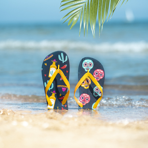 Comfort Women's and Men's Beach Flip-flops SOXO | Happy Teqila & Mexico | Perfect for Beach Holidays and Swimming Pool