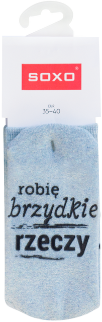 Zestaw 6x Skarpetki długie damskie kolorowe SOXO z napisami 