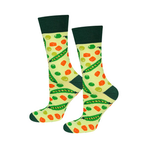 Men's funny colorful SOXO GOOD STUFF men's socks carrot and peas in a jar