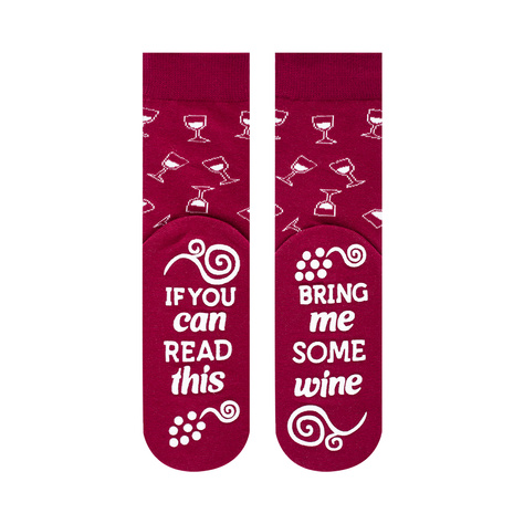 Women's SOXO GOOD STUFF socks with Red Wine  in a bottle