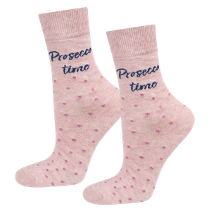 Set of 2x SOXO women's socks cheerful Prosecco in a bottle a gift for her