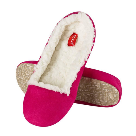 Women's fuchsia ballerina slippers SOXO with a soft sole