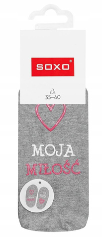 Gray Women's Long SOXO Socks with Polish inscriptions funny Pizza gift