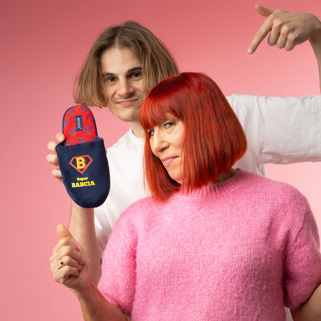 Super Grandma Slippers + Keychain Gift Set