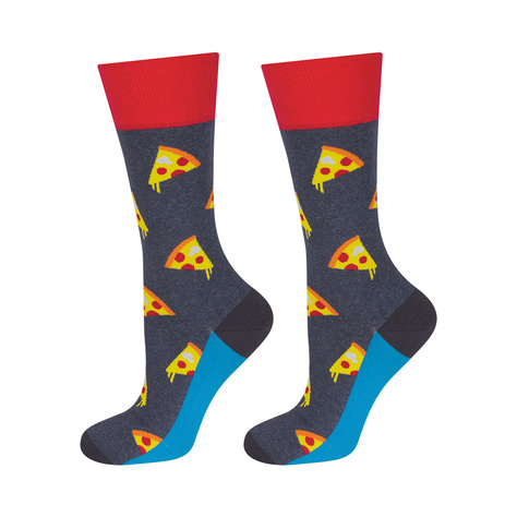 Men's colorful SOXO GOOD STUFF socks funny pizza