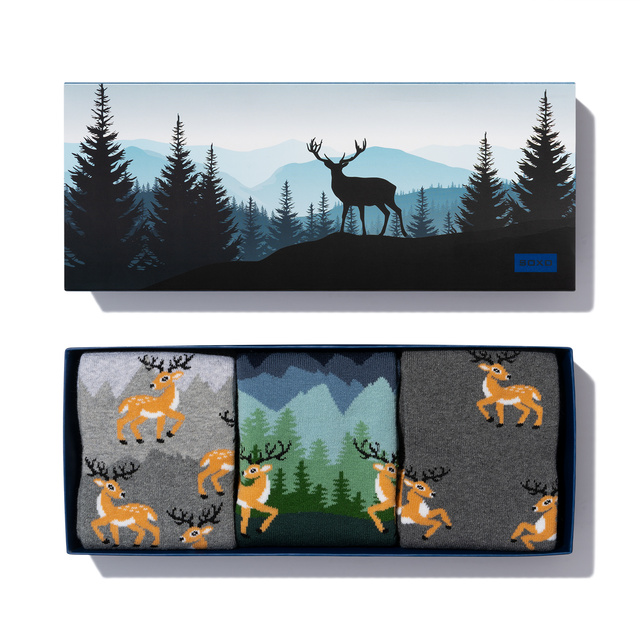 Men's and women's Soxo socks with deer motif - 3 pairs