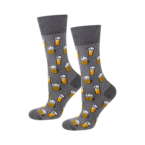 SOXO GOOD STUFF colored men's socks | canned beer | gift for a man