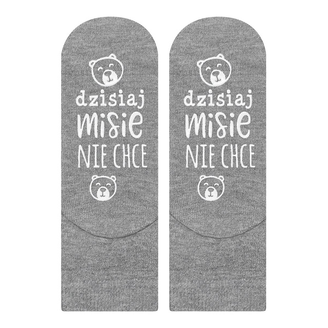 Children's grey socks SOXO with Polish inscriptions