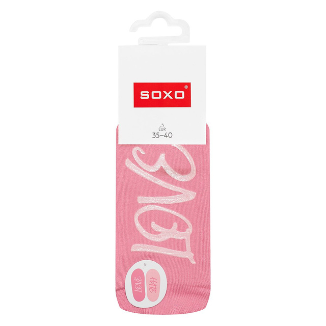 Colorful SOXO women's long socks with love inscriptions, made of cotton