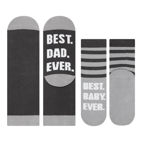 A set of socks for dad and child SOXO cotton gift with inscriptions