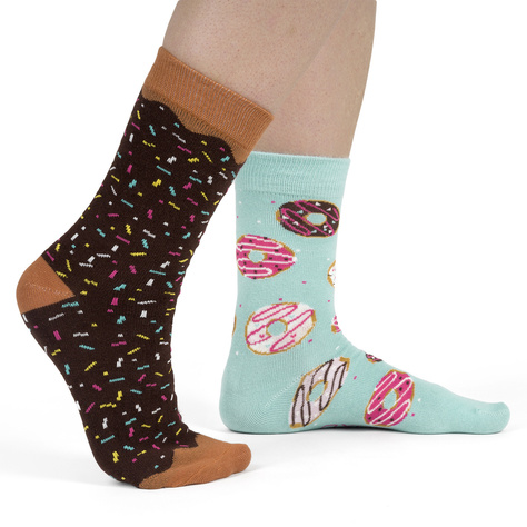 Set of 2x SOXO Women's Socks | Ice cream in a box | Donut | Perfect gift idea 