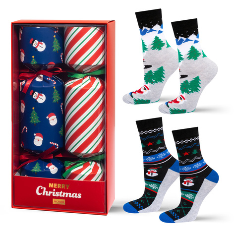 Men's and women's Soxo Christmas socks in packaging