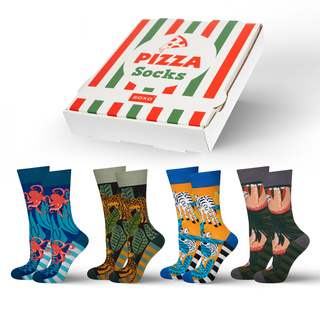 Socks in a Pizza Box 4-Pack