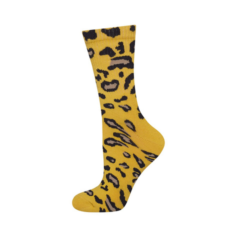 Set of 2x Colorful SOXO women's colorful cotton socks with leopard print