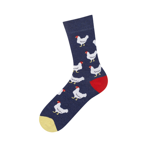 Men's colorful SOXO GOOD STUFF socks funny chickens