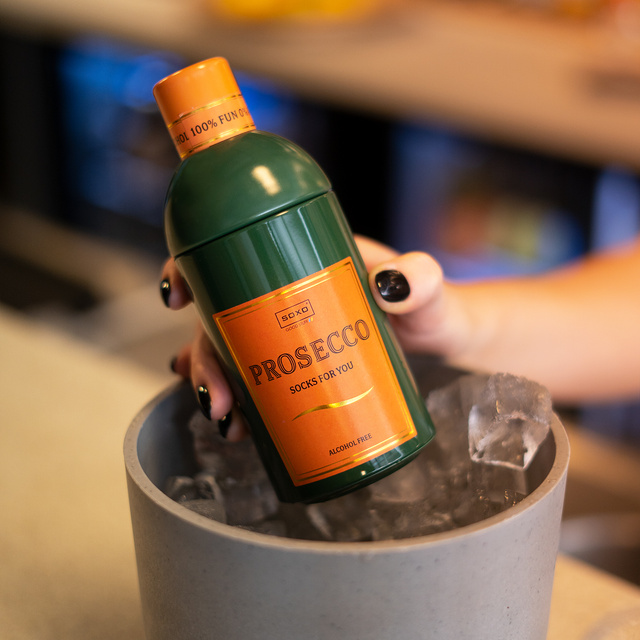 Prosecco Socks in a Bottle