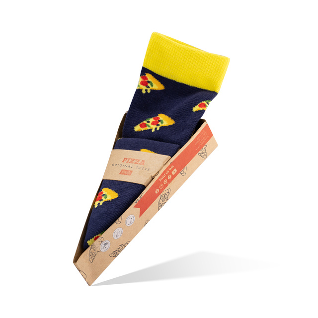 Men's and women's colorful SOXO pizza socks in a box | gift for a man | gift for woman