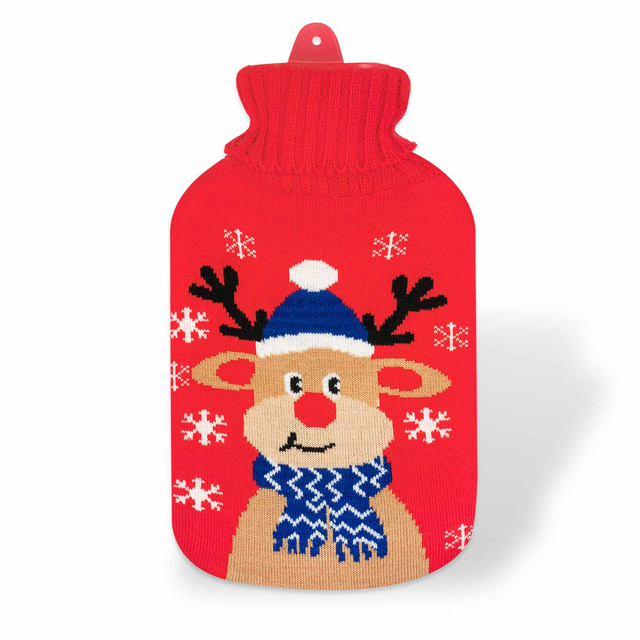 Hot water bottle SOXO reindeer in sweater  | warm warmer | super gift | for Christmas