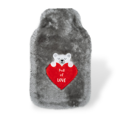 Gray hot water bottle SOXO full of love heater