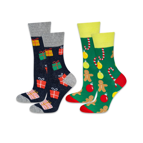 Set of 2x colorful SOXO GOOD STUFF men's cotton Christmas socks