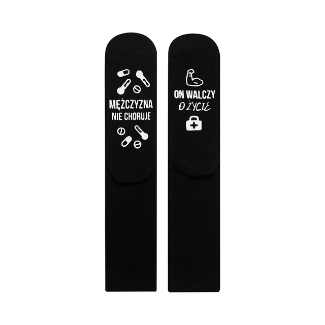 Long men's socks SOXO with polish inscriptions cotton gift