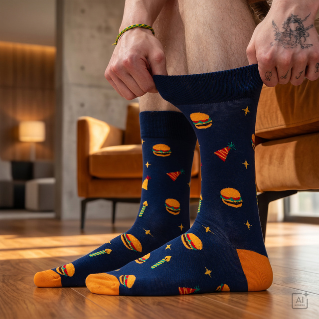 Birthday Socks Burger 2-pack