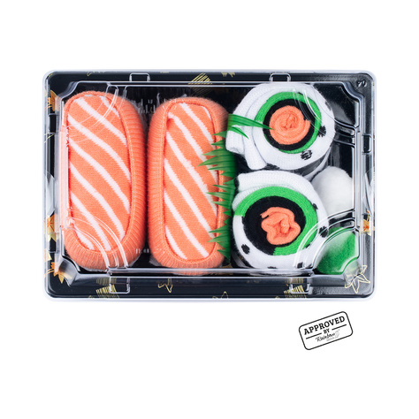 Skarpetki damskie męskie kolorowe SOXO sushi w pudełku - 2 Pary