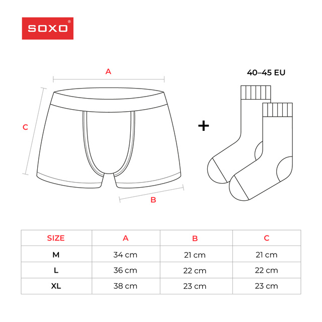 Soxo men's gift set | 2x Christmas Socks | 2x Christmas boxer shorts | gift for Santa Claus | for him | Fun set