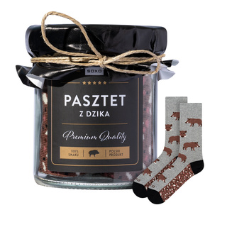 Wild Boar Pâté Socks in a Jar