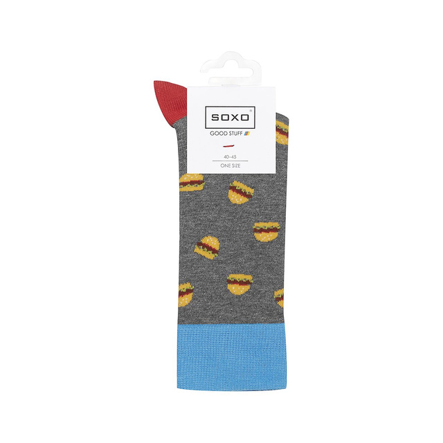 Set of 4x SOXO GOOD STUFF men's socks in a pizza box