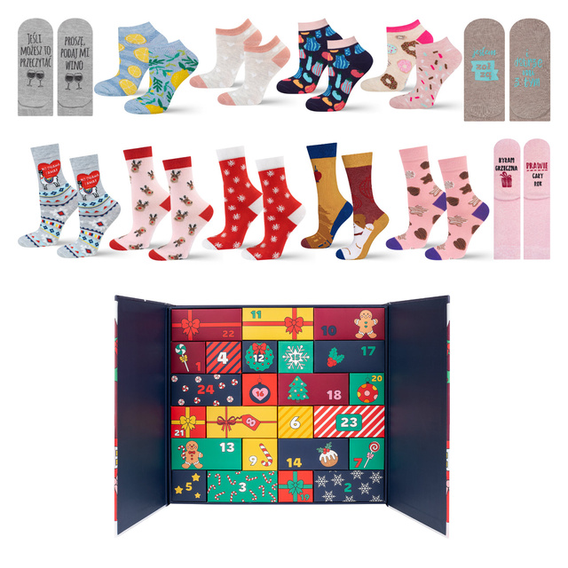 Advent calendar with socks 12-pack