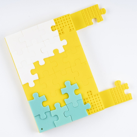 Funny notebook A6 notebook in yellow and blue puzzle for a gift