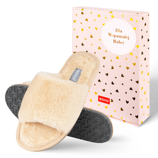 Slippers for Grandma SOXO in a gift box with Polish inscriptions