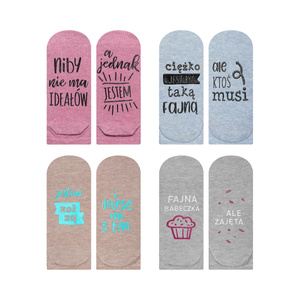 Set of 4x Colorful SOXO women's feet with Polish inscriptions