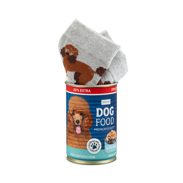 SOXO men's women's poodle socks in a can 