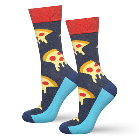 Men's colorful SOXO GOOD STUFF socks funny pizza