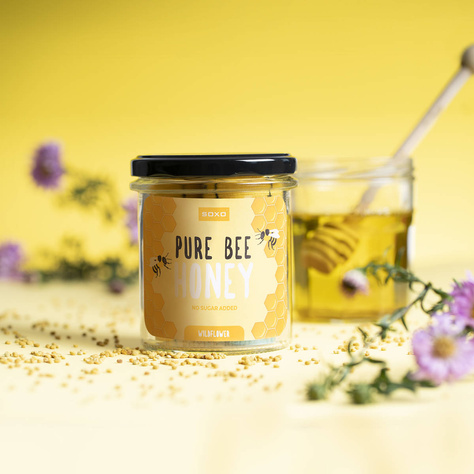 Skarpetki męskie kolorowe SOXO GOOD STUFF Pure bee Honey w słoiku śmieszne bawełniane 