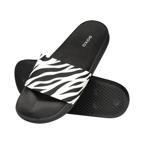 Comfort Women's and Men's Beach Flip-flops SOXO Zebra | Perfect for Beach Holidays and Swimming Pool | Rubber