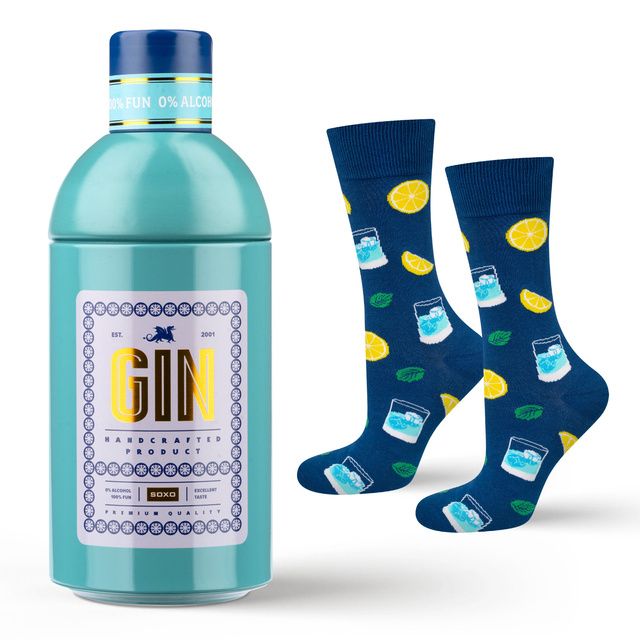 Men's colorful socks SOXO Gin in a bottle
