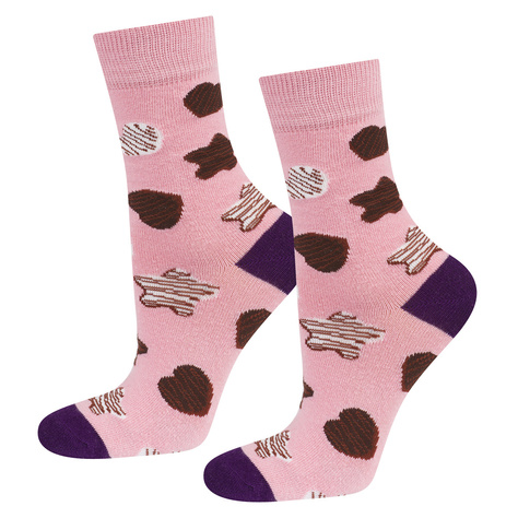 SOXO socks | women's gingerbread in chocolate and men's gingerbread with icing | Christmas gift 