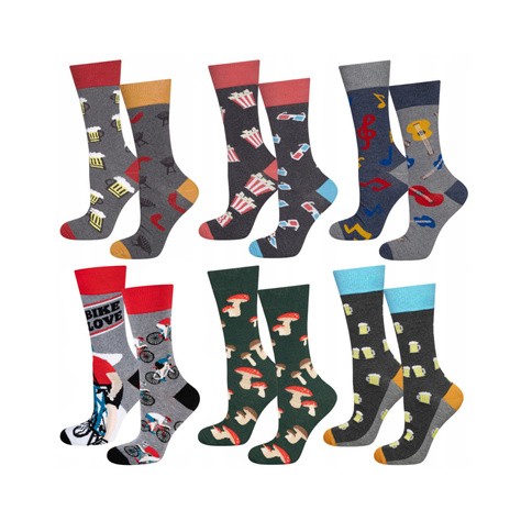 A set of 6x Colorful Men's Socks SOXO GOOD STUFF funny gift