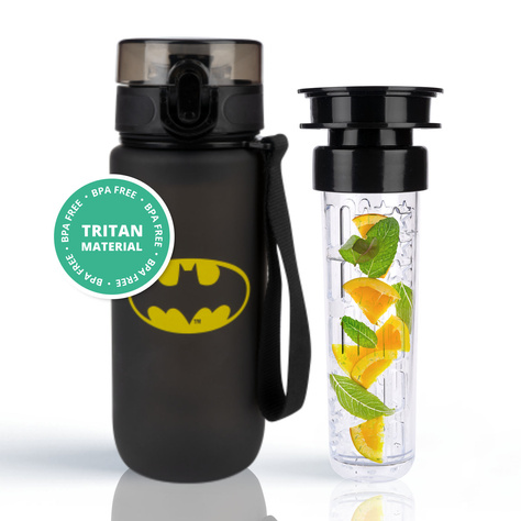 Water bottle 0.6L black | durable and practical | Batman