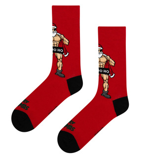 Naughty Bodybuilder Santa Socks