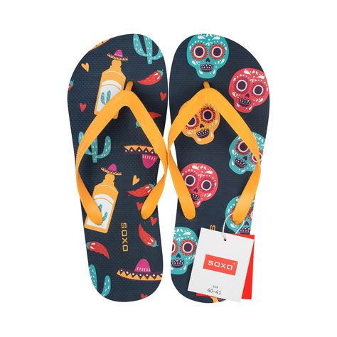 Comfort Women's and Men's Beach Flip-flops SOXO | Happy Teqila & Mexico | Perfect for Beach Holidays and Swimming Pool