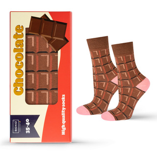 Funny women's socks SOXO GOOD STUFF chocolate bar for a gift