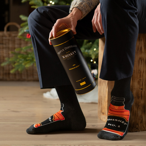 Set of 3x Colorful men's socks SOXO GOOD STUFF Whiskey for a gift